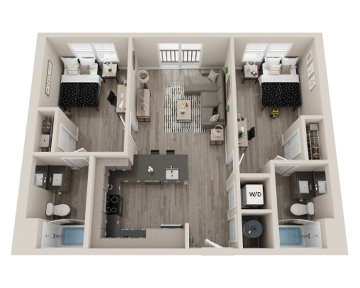 B1 - 2x2 Floor plan image 2