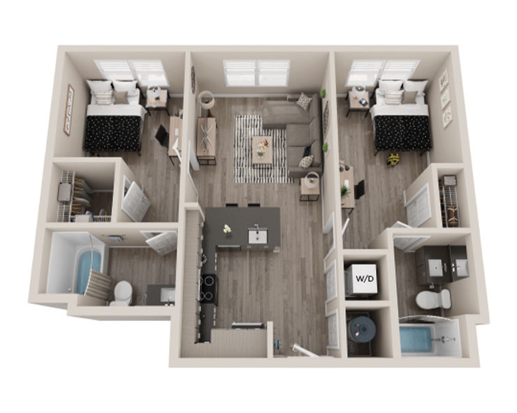 B1.1 - 2x2 Floor plan image 2