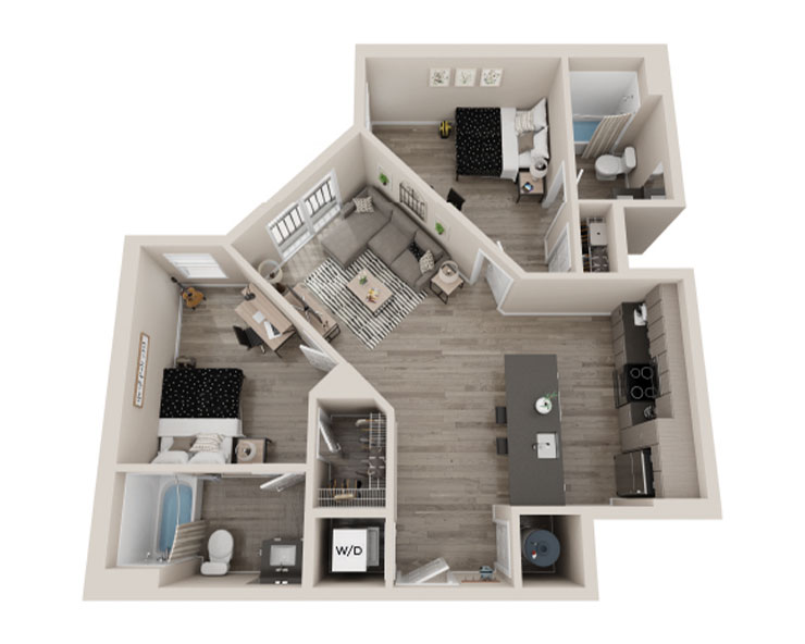 B2 - 2x2 Floor plan image 2