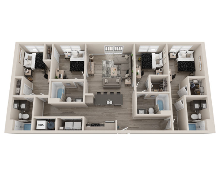 D3 - 4x4 Floor plan image 2