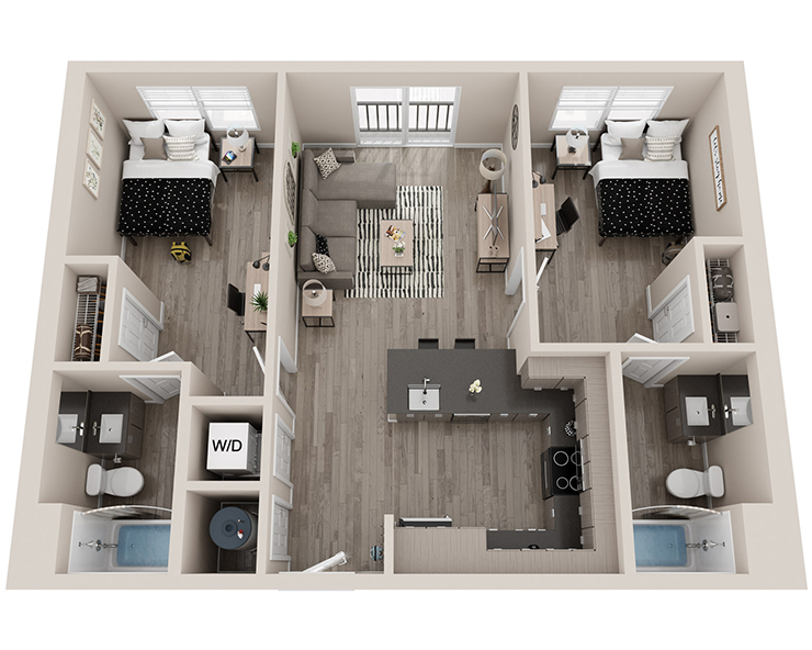 B1 - 2x2 Floor plan