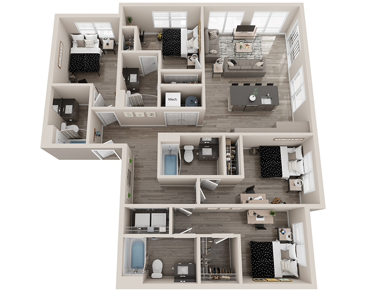 D2 - 4x4 Floor plan