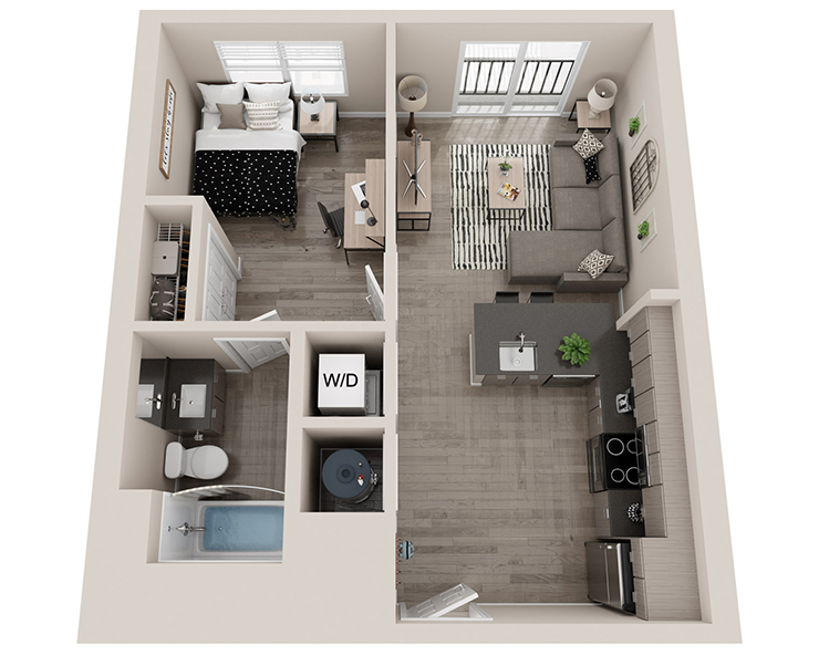 A1.2 - 1x1 Floor plan