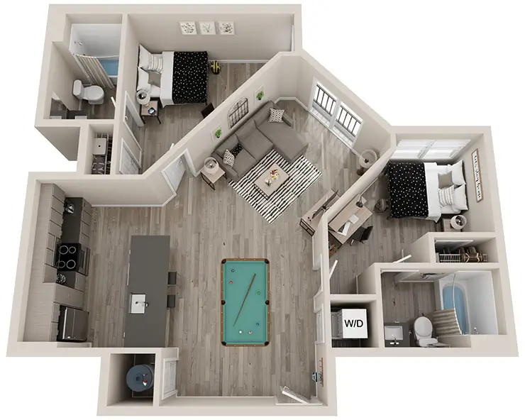 B2.1 - 2x2 Premium Floor plan