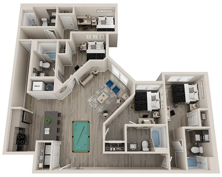 D4 - 4x4 Premium Floor plan